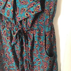 Peacock feather dress with pockets